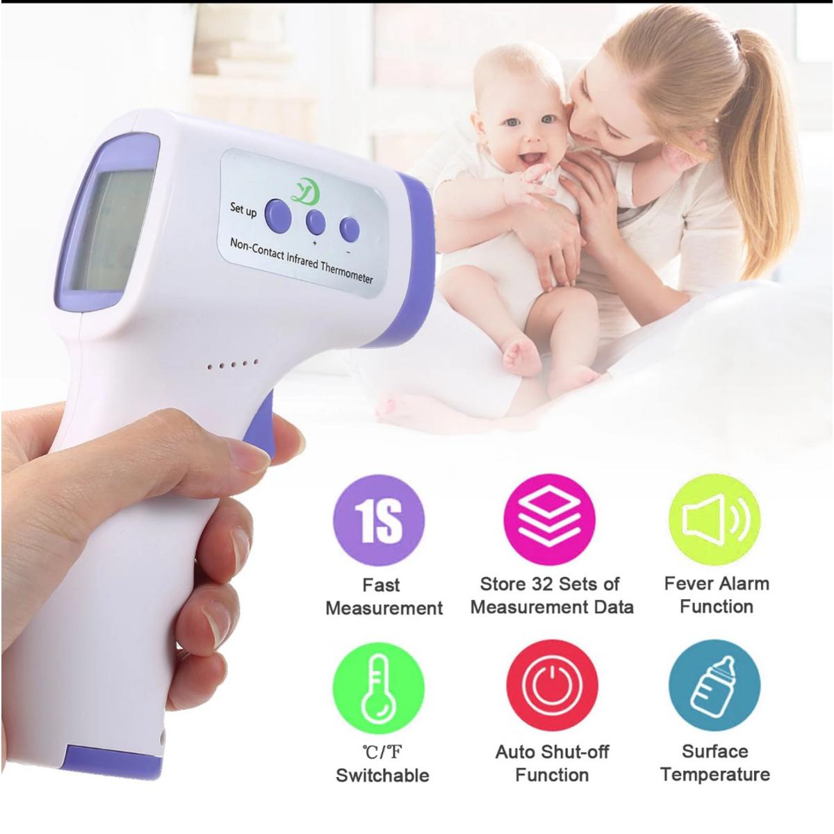IR Non-contact LCD Digital Display Infrared Body Forehead Thermometer For Baby / Adult (With Batteries)