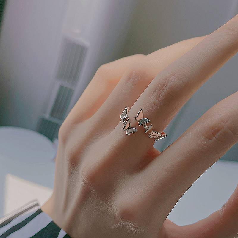 Korean Fashion 925 Sterling Silver Openwork Engagement Finger Rings for Women Jewelry
