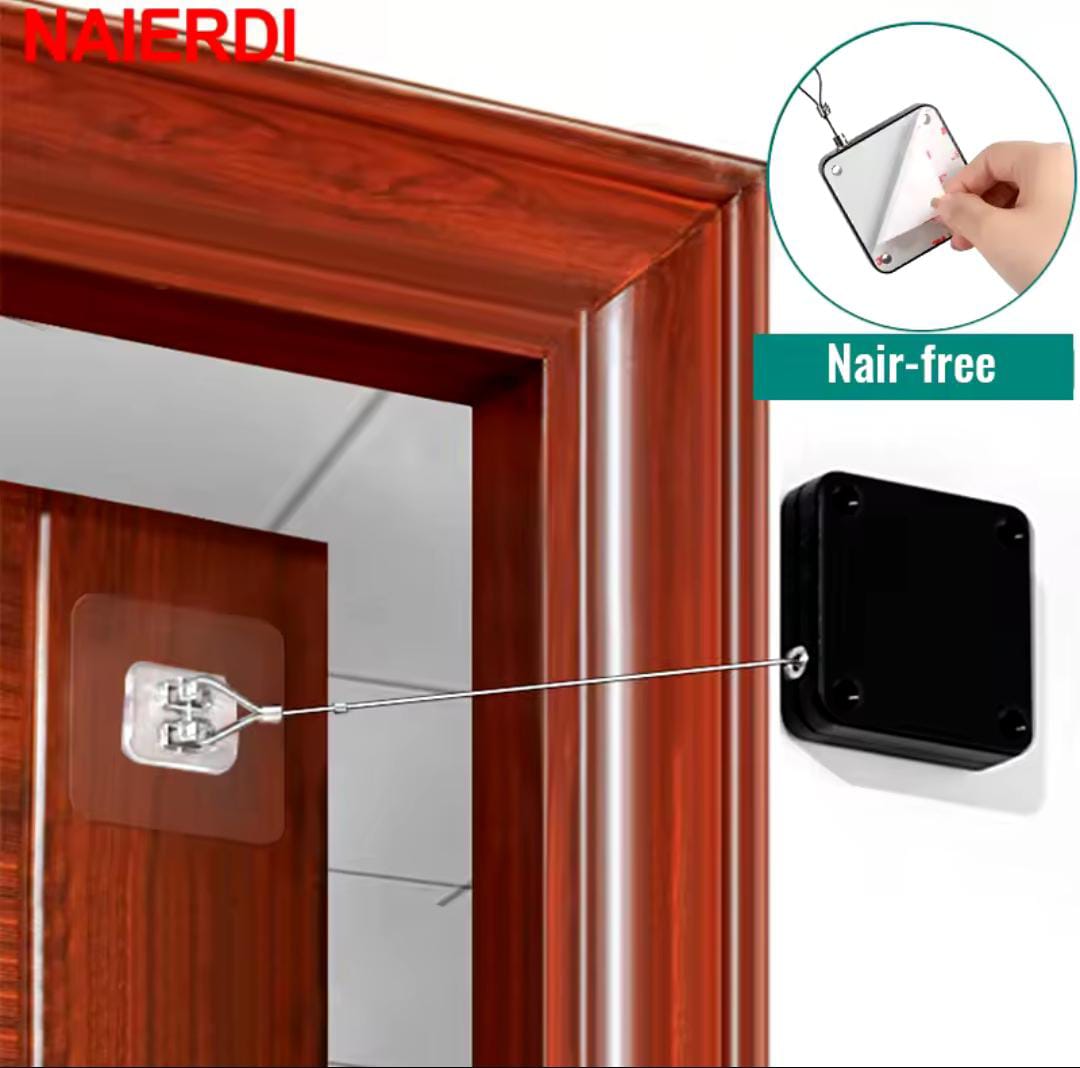 Automatic Door Closer Effortless Door Control with Drawstring Mechanism for Interior, Storm