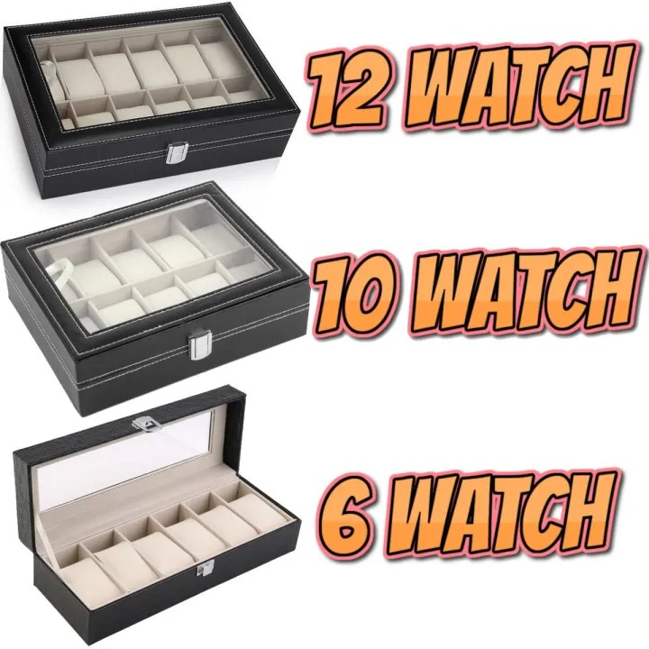 Smart Watch Holder Organizer Watch Box Premium Wooden Leather PU Leather Smart Watch Box