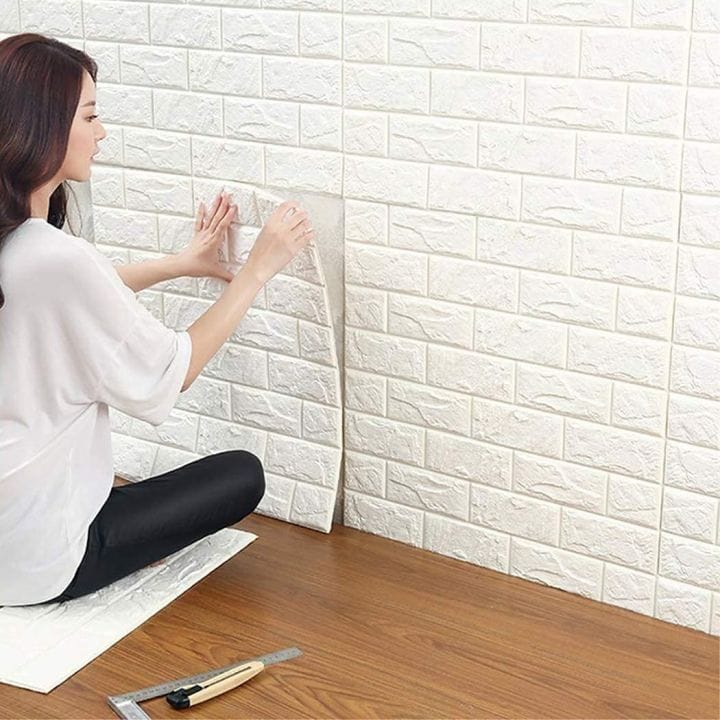 3D Brick Wall Stickers Self Adhesive Wallpaper Sheets 3mm (70 x 77cm) | Peel and Stick Wall Brick Room Panels PE Foam High Quality Bricks Wallpaper wall paper sheet for bedroom