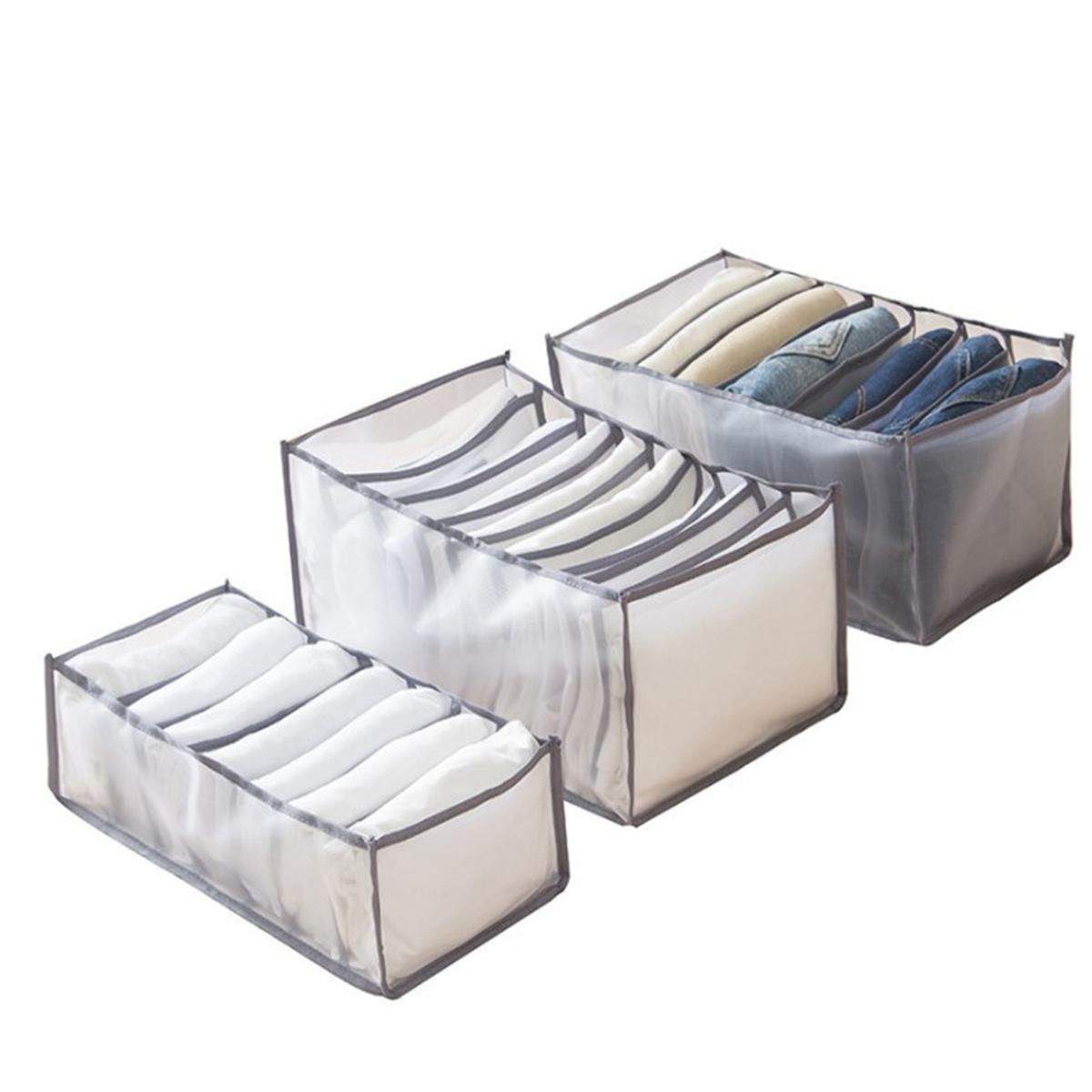 Foldable Drawer Organizer Closet Storage Box Clothes Drawer Mesh Separation  CASE