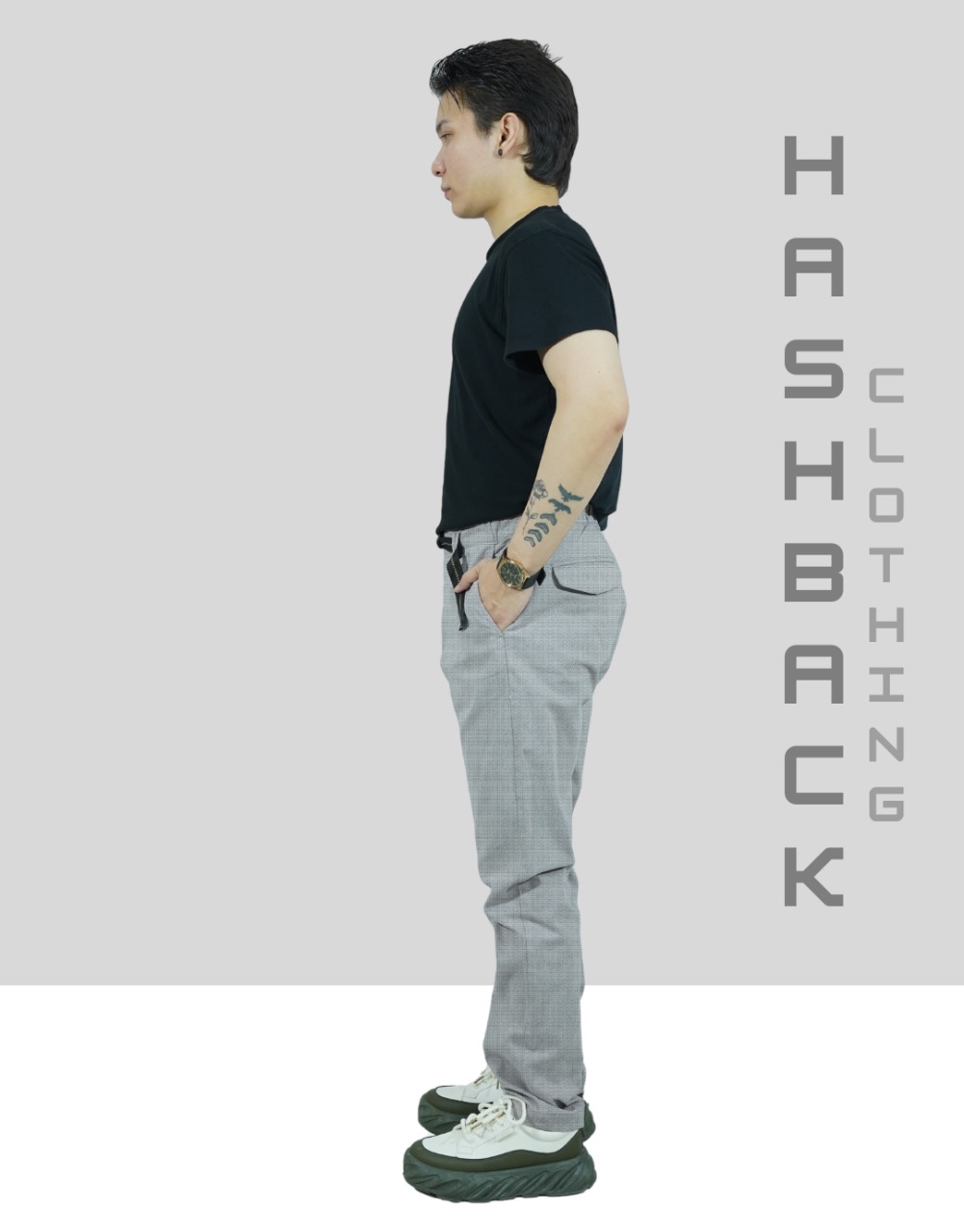 Hashback Chino Pants for Men - Cotton Chino Pants - Elastic Waistband