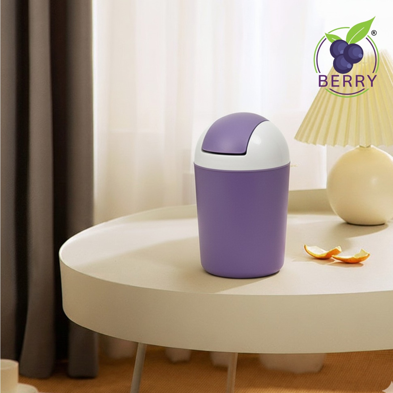 Berry Mini Dustbin with Shake Lid For Room | Compact & Stylish Waste Bin for Home, Office, Kitchen, Car, Study Table & Bathroom Use | Multicolor