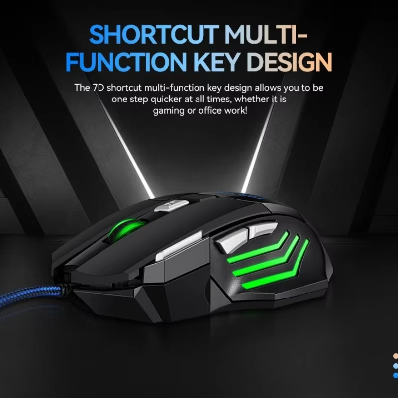 RGB Gaming Mouse with 7 LED Backlight Modes – USB Wired Mouse