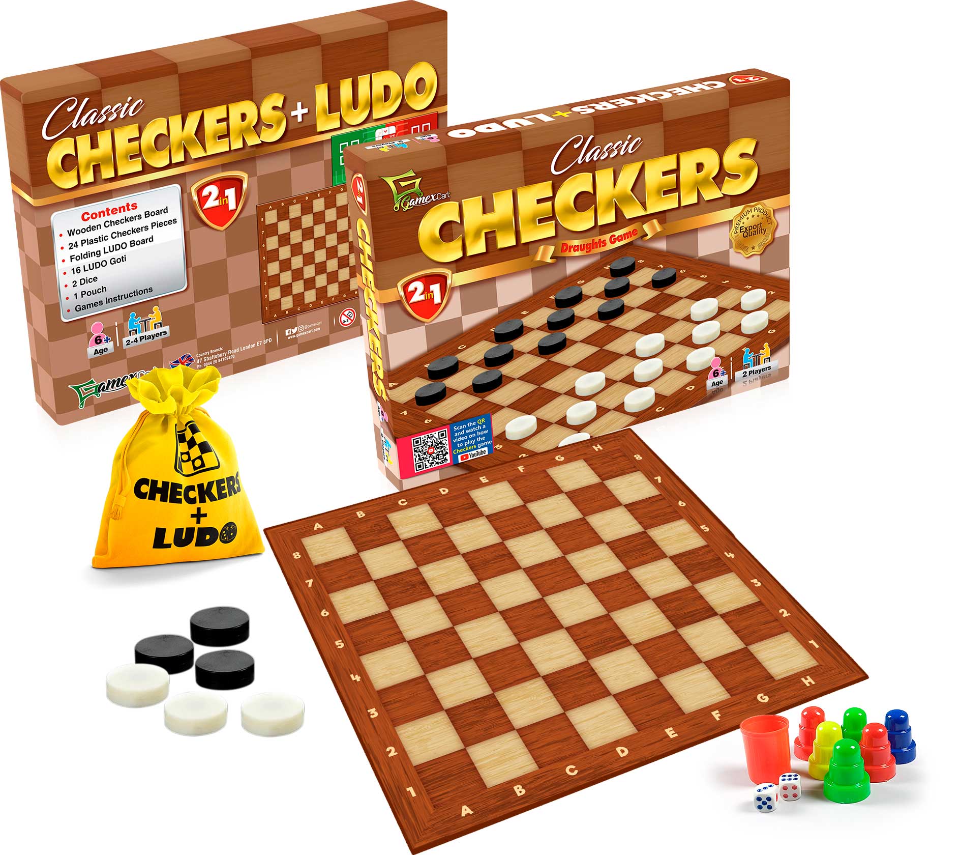 Checkers & Ludo – 2 In 1 | Board Game | Indoor Game