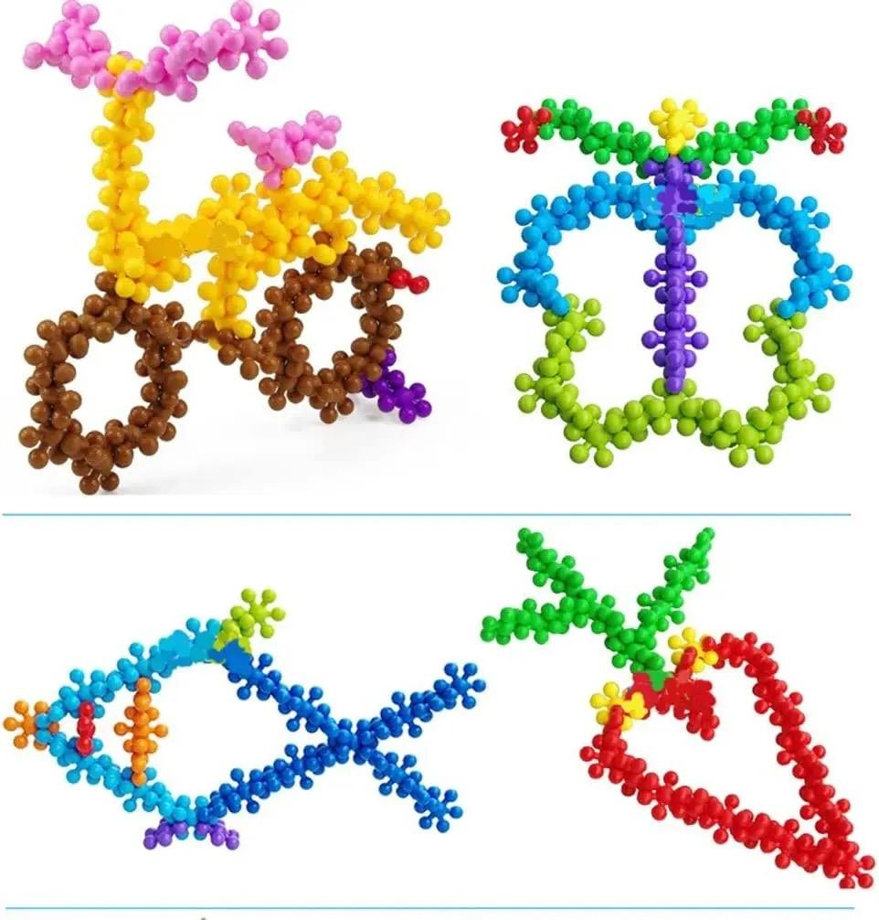 32 pcs Set Snow flakes colourful Toy building blocks in flower shapes