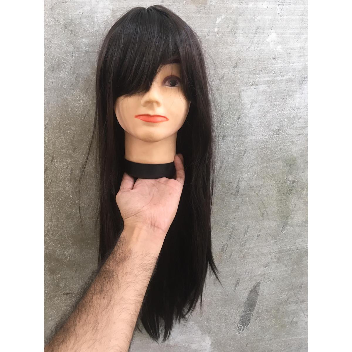 New full head extension with front bangs burgundy color