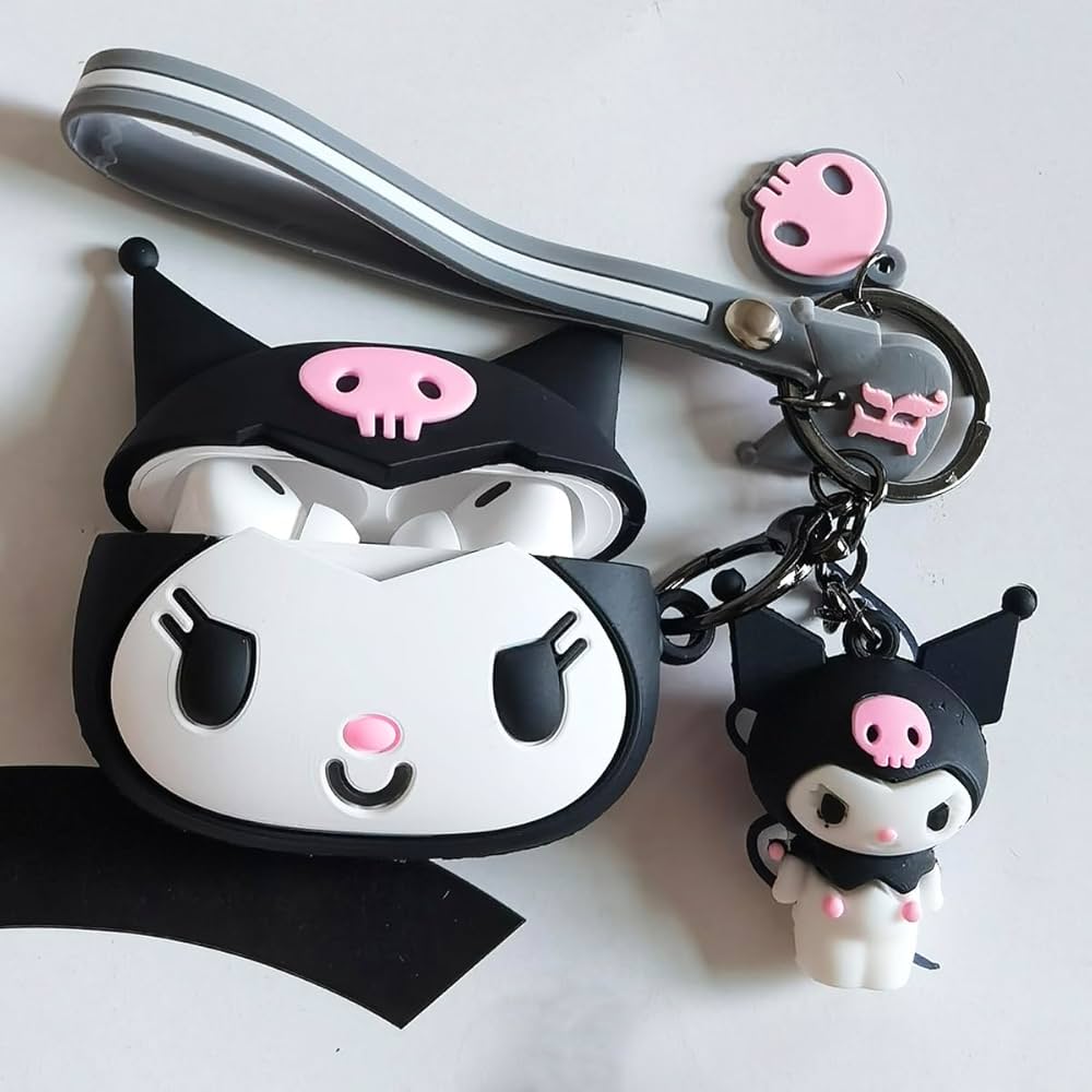 Cute Character 3D Silicone Protective Case Compatible for 𐤠irpods Pro 1 & 2 Case With Hook 𐤠irpods Protective Cover