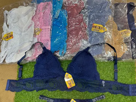 Imported Bridal Undergarments Set full net bra and penty set with