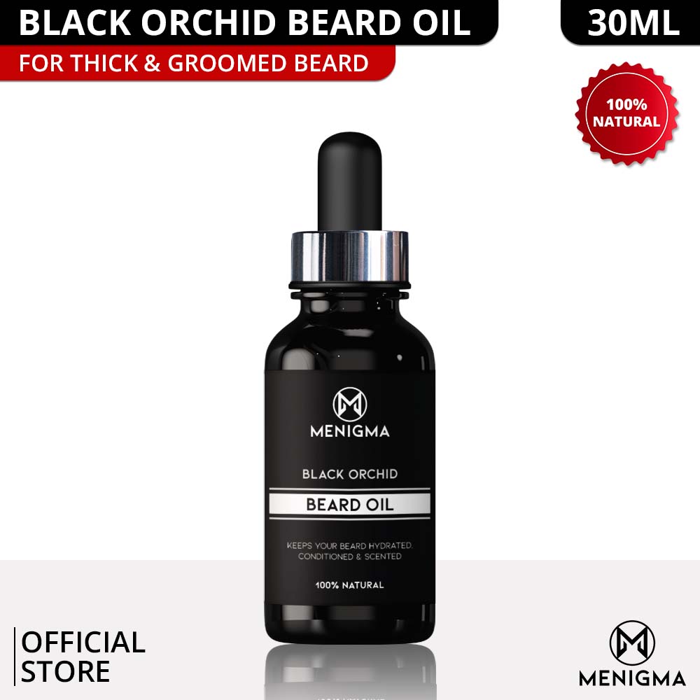 MENIGMA Black Orchid Beard Oil | With Greek Seduction | Beard Nourishing & Grooming Oil for Men | Helps Soften, Smooth & Style Beard