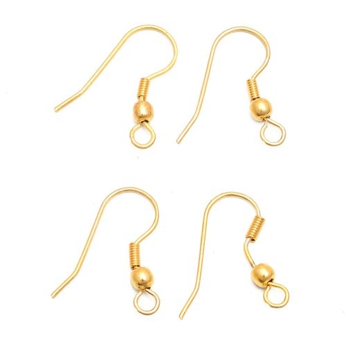 (100 PCS) 50 PAIR Golden Earring Hooks Base For Jewellery Making for Women