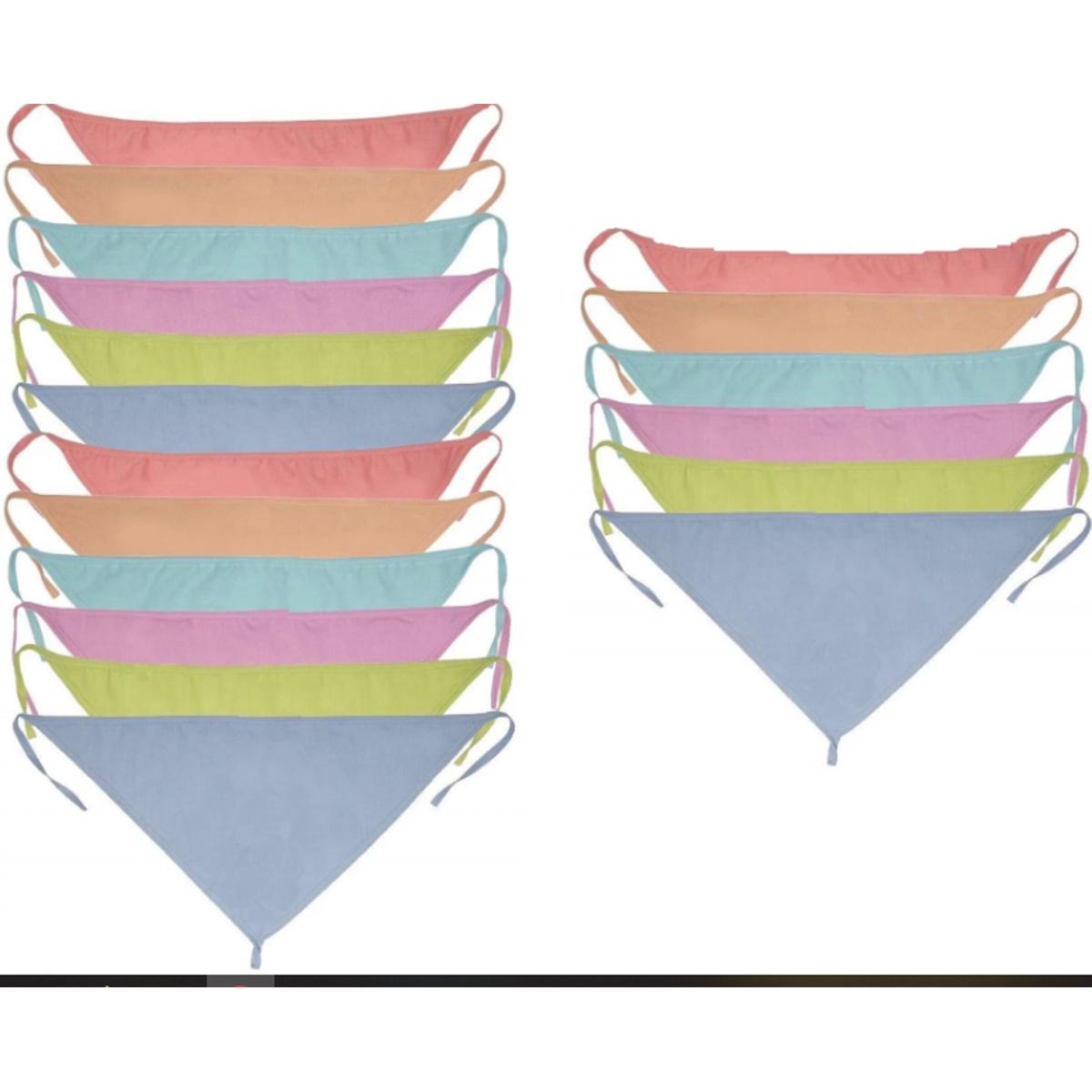 Baby's Cotton Cloth Diapers/Langot Washable and Reusable Nappies (Multicolour, 0-6 Months) Pack of 12/24 (Plain Triangle)