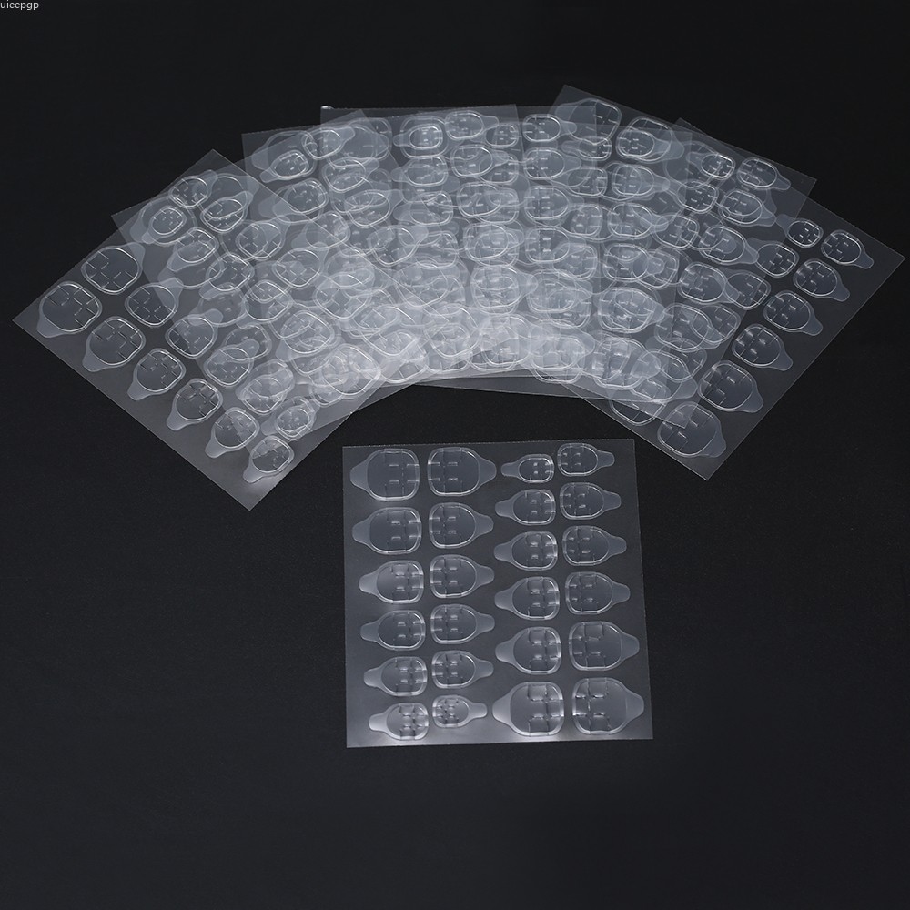 Nails Glue Sheets (24 Dots/tabs) Nails Stickers Tape Double Side Nail Sticker Self Adhesive Clear Sticky Tabs For Fake Artificial False Nails Adhesion Of Art Guide DIY Jelly Double-sided Adhesive Transparent Invisible Clip Adhesive