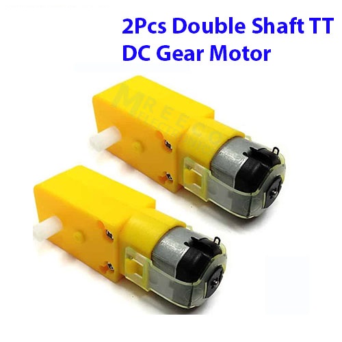 2PCS Double Shaft TT DC Gear Motor 5V 180RPM | Yellow Robot Motor For DIY Robotics Projects