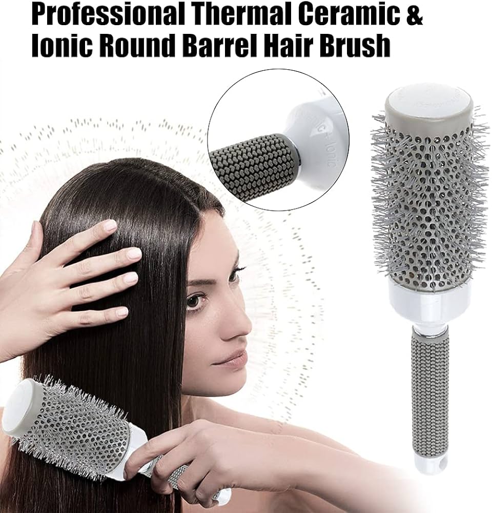 Nano Technology Ceramic Ionic Hair Salon Styling Brush -Grey
