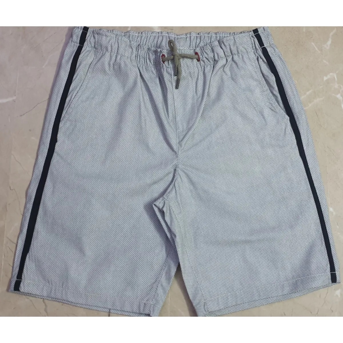 Hashback Summer Shorts for Men - Grey Print with Two Pockets - Cotton Shorts Breathable Fabric