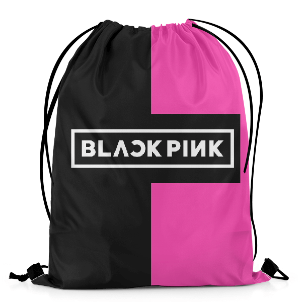 black pink string bag