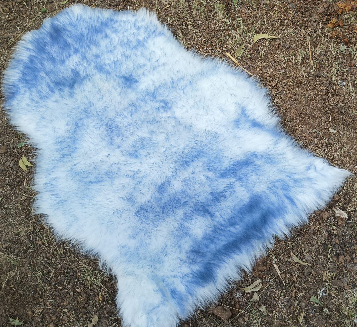 Faux Sheepskin Rug Blue Sheep Foot Door Mat Rug Novelty Shape 24inch x 33inch