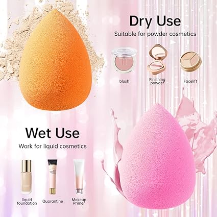 Pack Of Six Makeup Sponge Set Blender Flawless For Liquid Multi Colored Beauty Makeup Sponges For Women