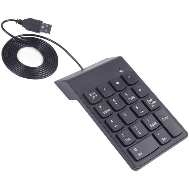 USB Numeric Keypad, Portable Mini Wired Numpad, 18 Keys Accounting Number Keyboard Extension, For Laptop Desktop Computer PC, Black