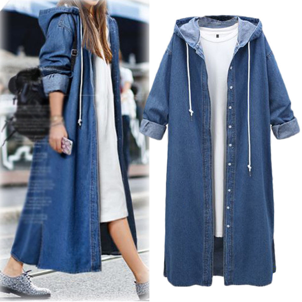 Trendy Denim Hoodie Coats for Girl – Stylish Streetwear Look