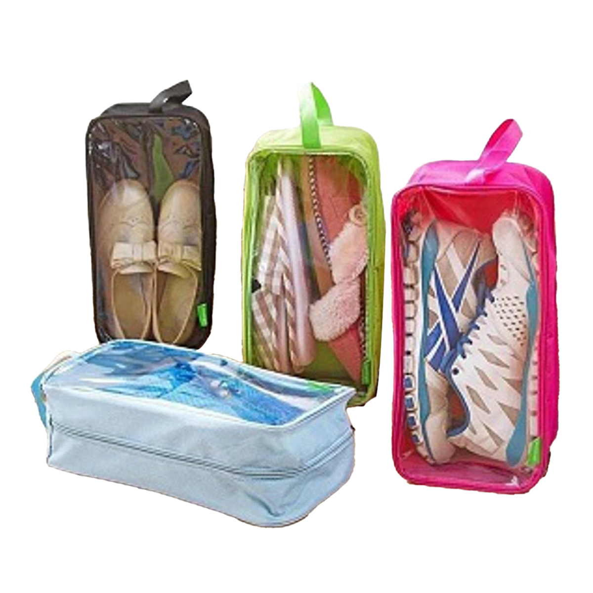 Pack of 10 - Travel Shoes Organizer Storage Bag, Shoes Organizer Bag, Shoe Hand Carry Bag, Mini Shoe Cover, Mini Shoe Organizer, Travel Shoe Bag With Clear Window, Shoe Travel Bag, Washable Shoe Carry Bag, Washable Shoe Travel Bag,