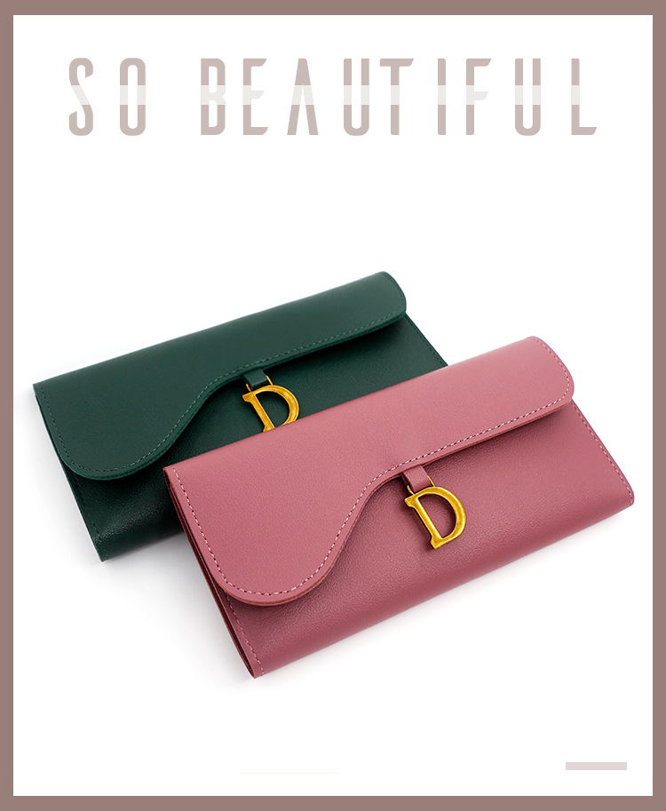 New Fashion Women's Long  D shape Wallet For Girls
