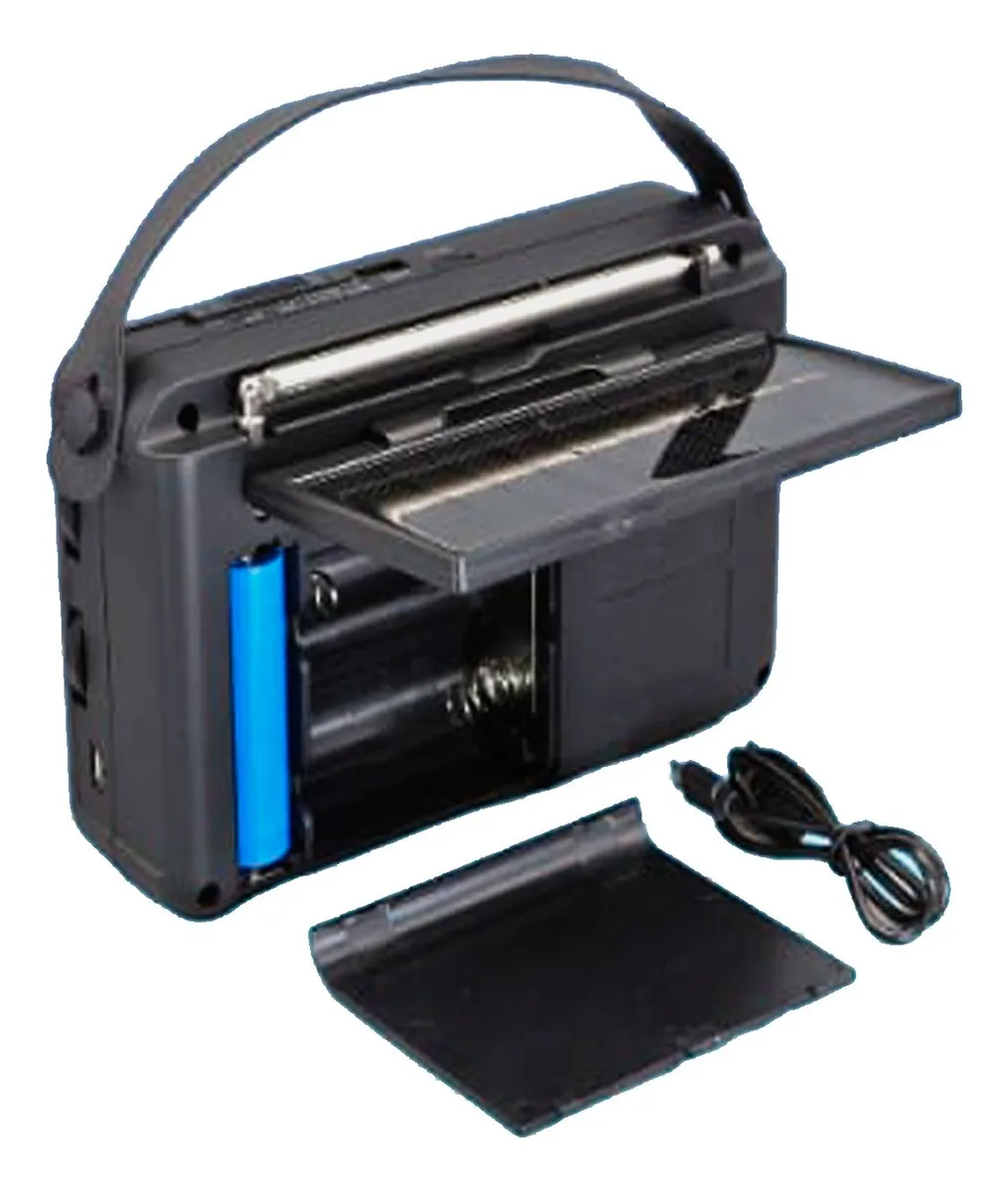 Solar Powered Rechargeable Battery Radio with Bass Speaker AM/FM SW1-6 8 Bands TF/USB/TF MP3 PLAYER Bluetooth Connectivity NS-8065S