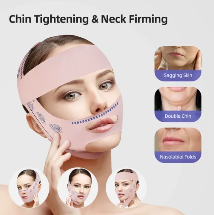 Face Lifting Belt for Women & Girls | V Shape Jawline Slimming Strap | Double Chin Reducer | Anti-Sagging Face Lift Mask | Chin Tightening Band | Facial Slimming & Skin Firming Beauty