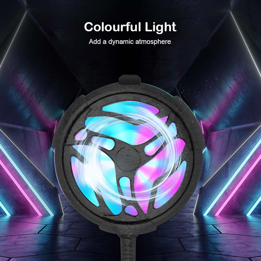 AL01 RGB Phone Cooler Universal Mini Mobile Cooling Fan For Mobile - Portable Adjustable Gamepad Holder Heat Sink Radiator Gaming Fan | Mobile Cooling Phone Radiator Game Cooler System Cooling Fan For PUBG FREEFIRE