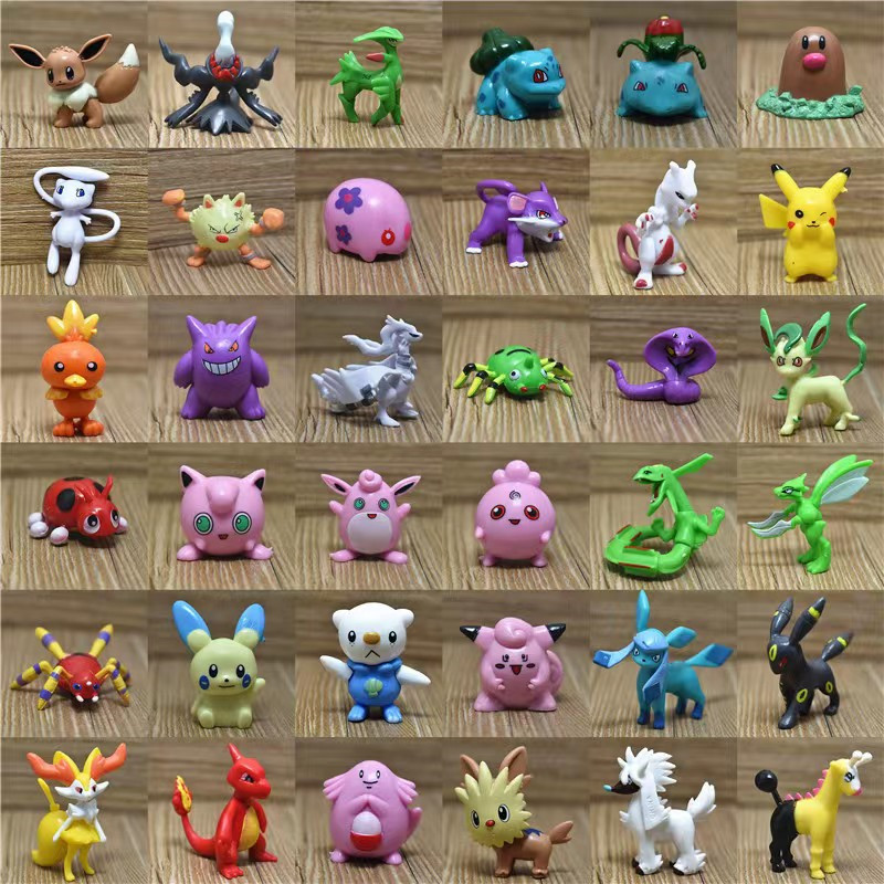 Pack of 10 – Pokemon Action Figures Elf Model Pikachu Lunala Charizard Action Figure Model Pokemon Elf-ball Toy Set Kids Collectible Gift – 4-6cm