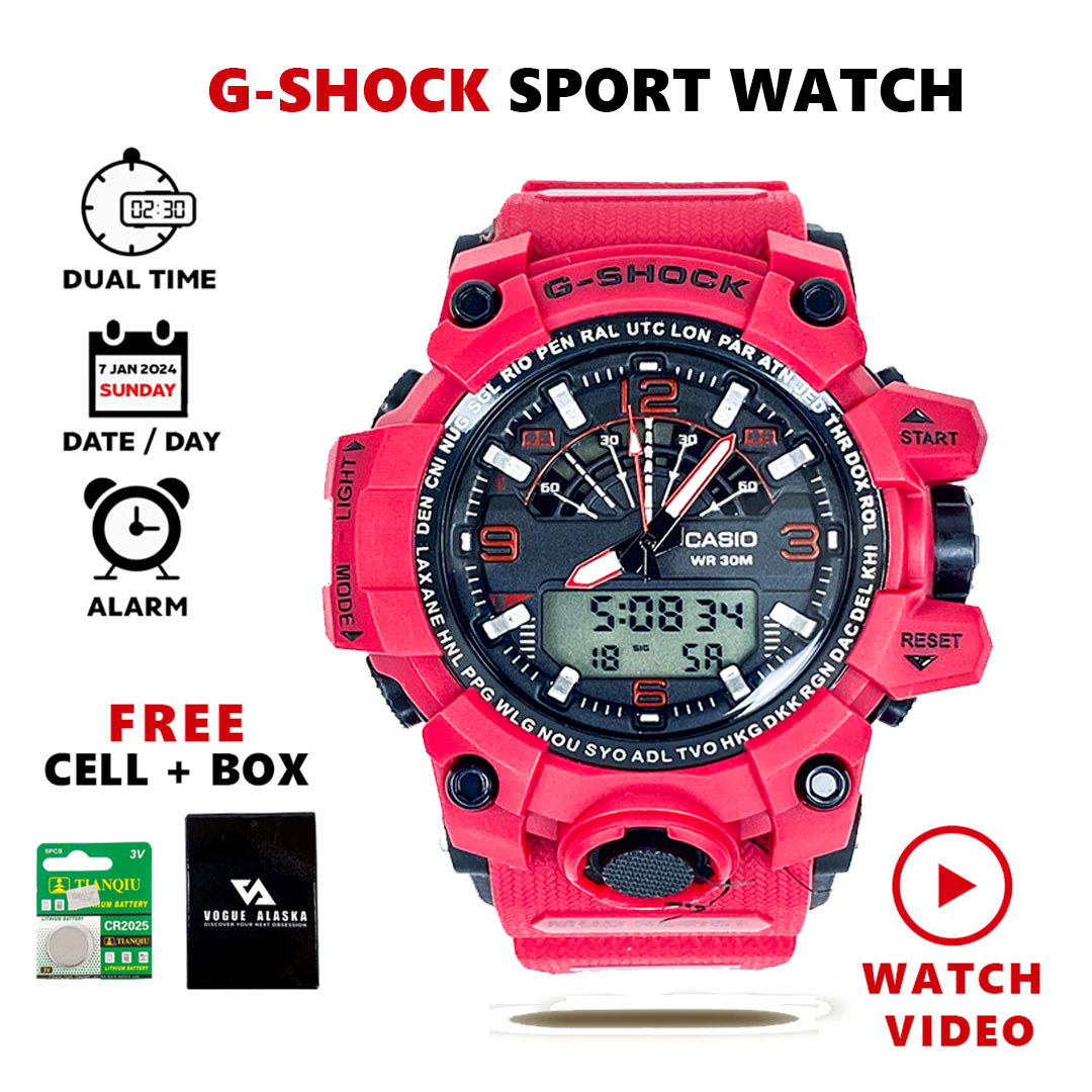 Mud Resistant Antimagnetic Dual Time Sports Watch Digital Display Water Resistant Sports Watch for Men