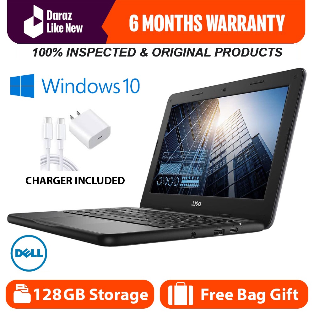 Dell 3100 Laptop – 4GB RAM | 128GB Storage | Windows 10 | MS Office | Free Bag
