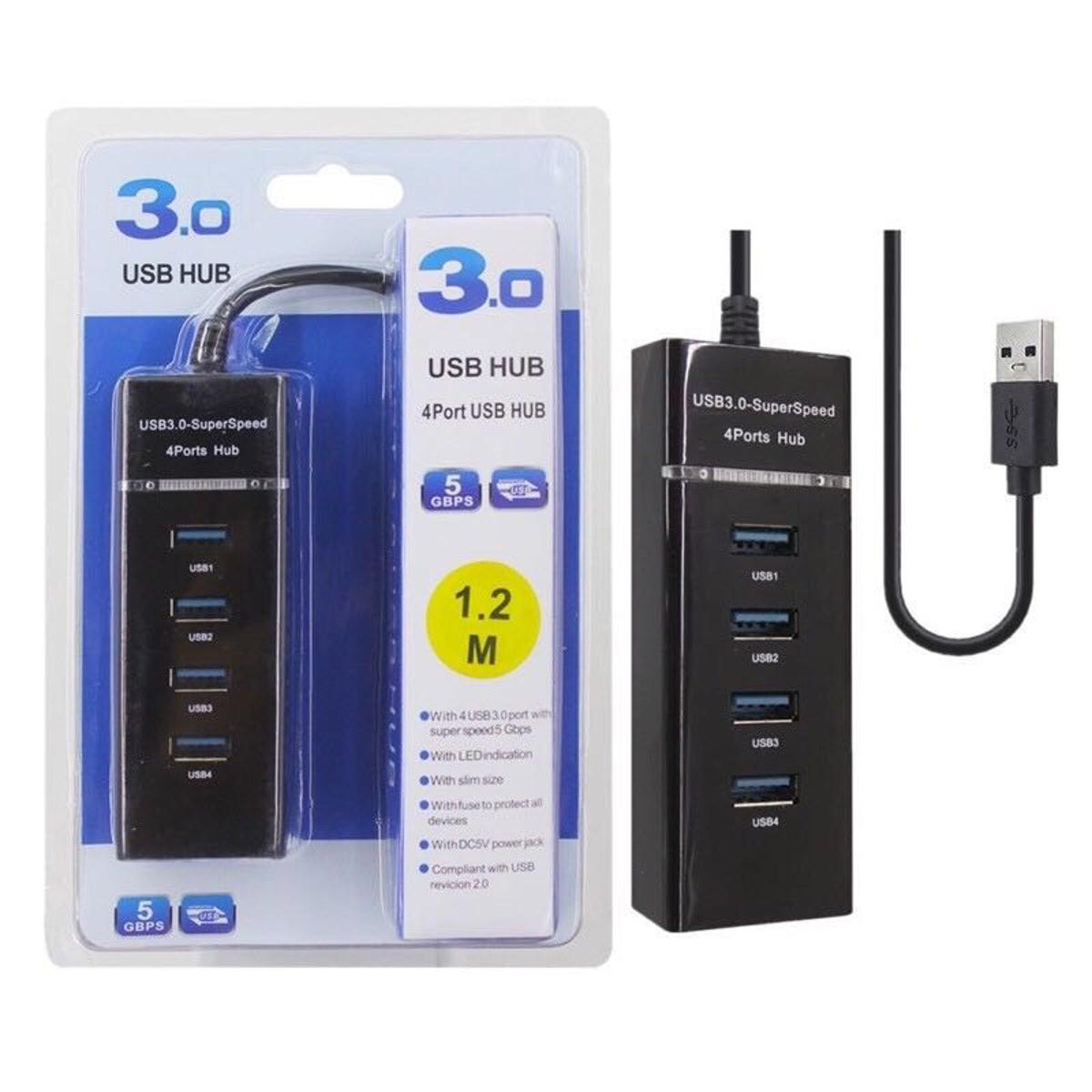 USB 3.0 Hub 4 Ports Extension for Mobile Gaming PC Laptop ~ Super-fast 4 port USB Hub 3.0 Multi Splitter Adapter Extender for Windows / MacBook / Android / PS4 / Phone / Tablet / Computer / Keyboard & Mouse