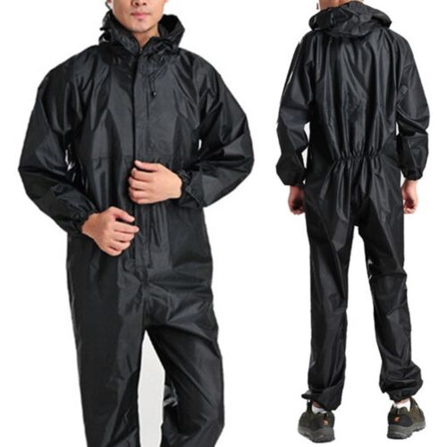 Waterproof Rubber Coated Conjoined Full Body Rain Coat Men Women One Piece Raincoat Coveralls Motorcycle Full Body Waterproof Rain Suit For Outdoor Activities 1Pcs Full Clothe Dustproof And Waterproof Rain Wear