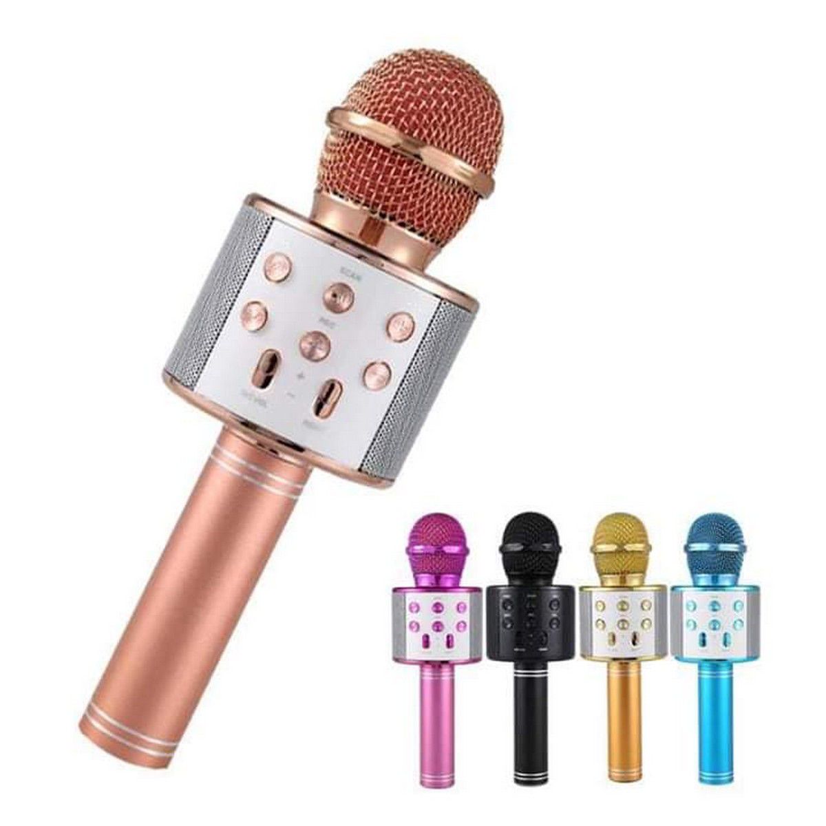WS 858 Portable Rechargeable Wireless built-in Bluetooth Best Professional Microphone & HiFi Speaker KTV Handheld Karaoke Singing WS-858 Mic For Kids & Adults Best For Birthday Gift Home Party Indoor Outdoor Entertainment Song WS858 Wireless Naat Mics
