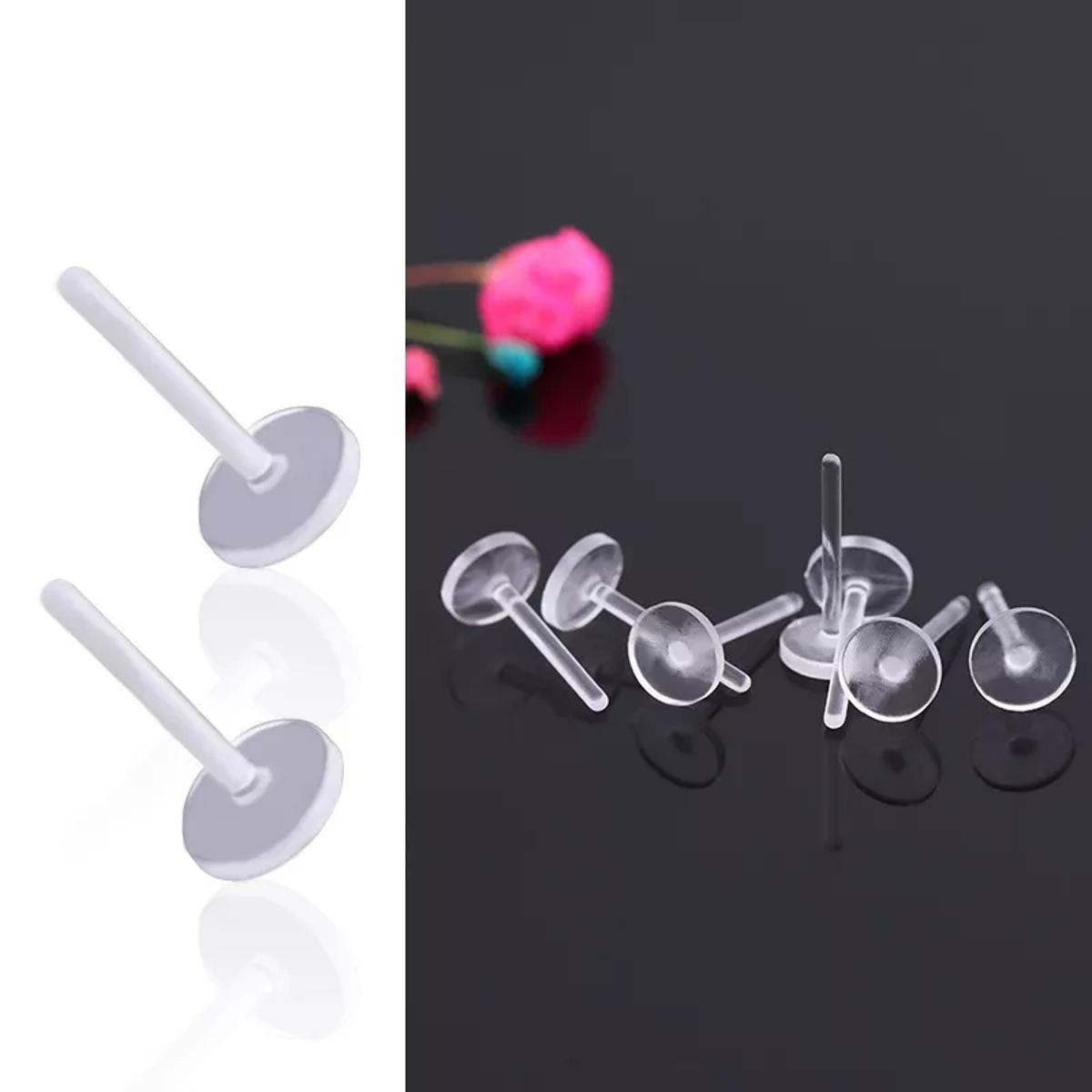 Clear plastic hot sale stud earrings