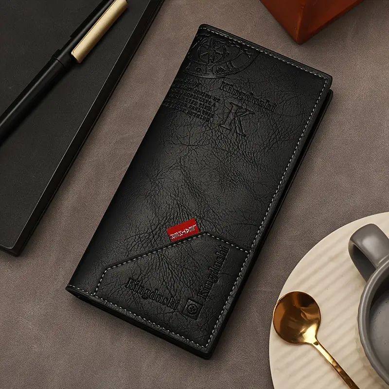 Wallet for Men – All-Season PU Leather Slim Long Bi-fold with Card Holder & Mobile Pocket