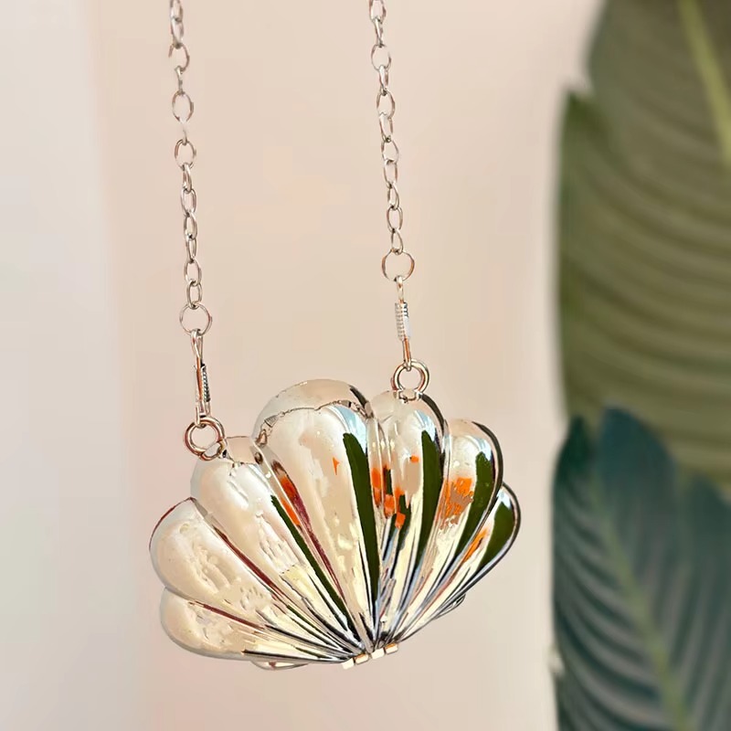 Party & Wedding Season Glossy Acrylic & Hard Shell Mini Novelty Clutch in Heart, Shell & Flower Shapes Bag for Women – Stylish Evening Handheld Purse