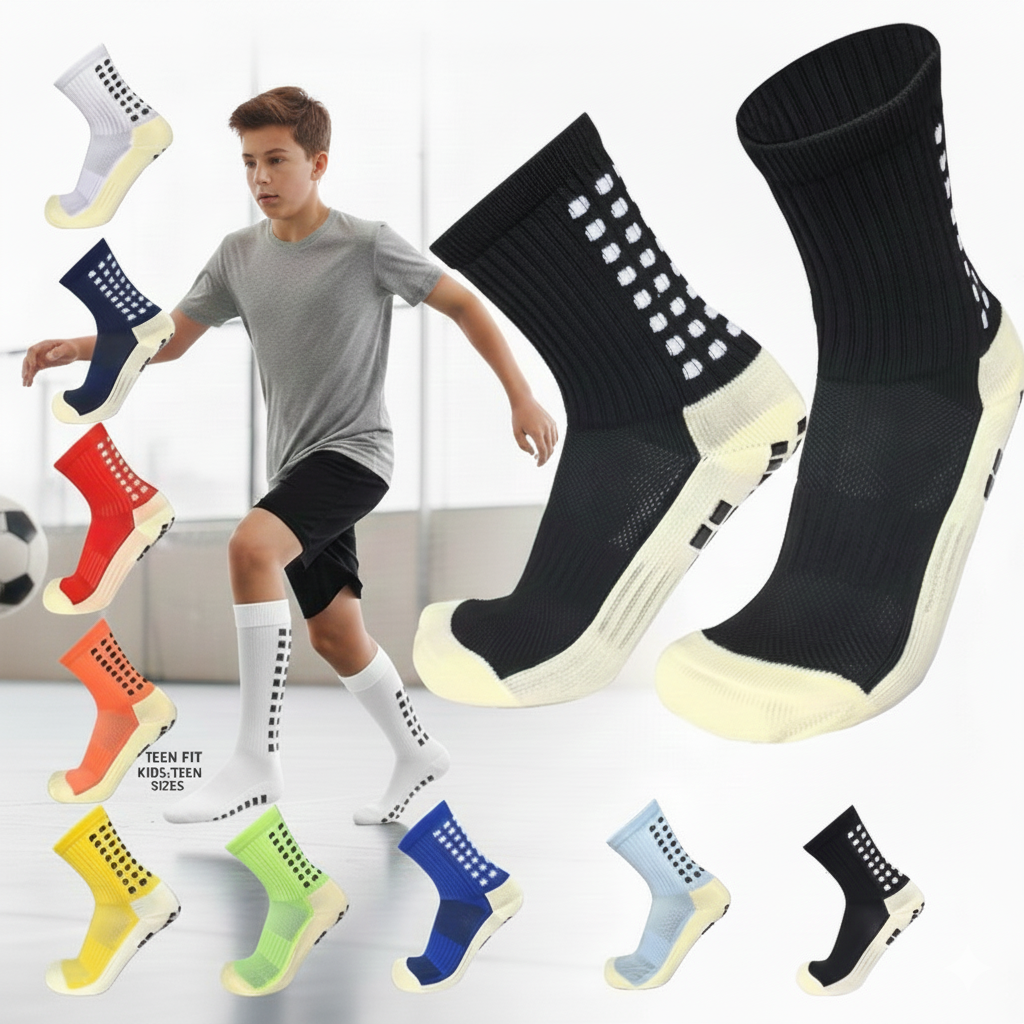 Teenager boy girl Premium Quality Breathable Non-slip Football Soccer Sports Training gym soccer Grip Socks ( Teenager | adult | boy | girls )