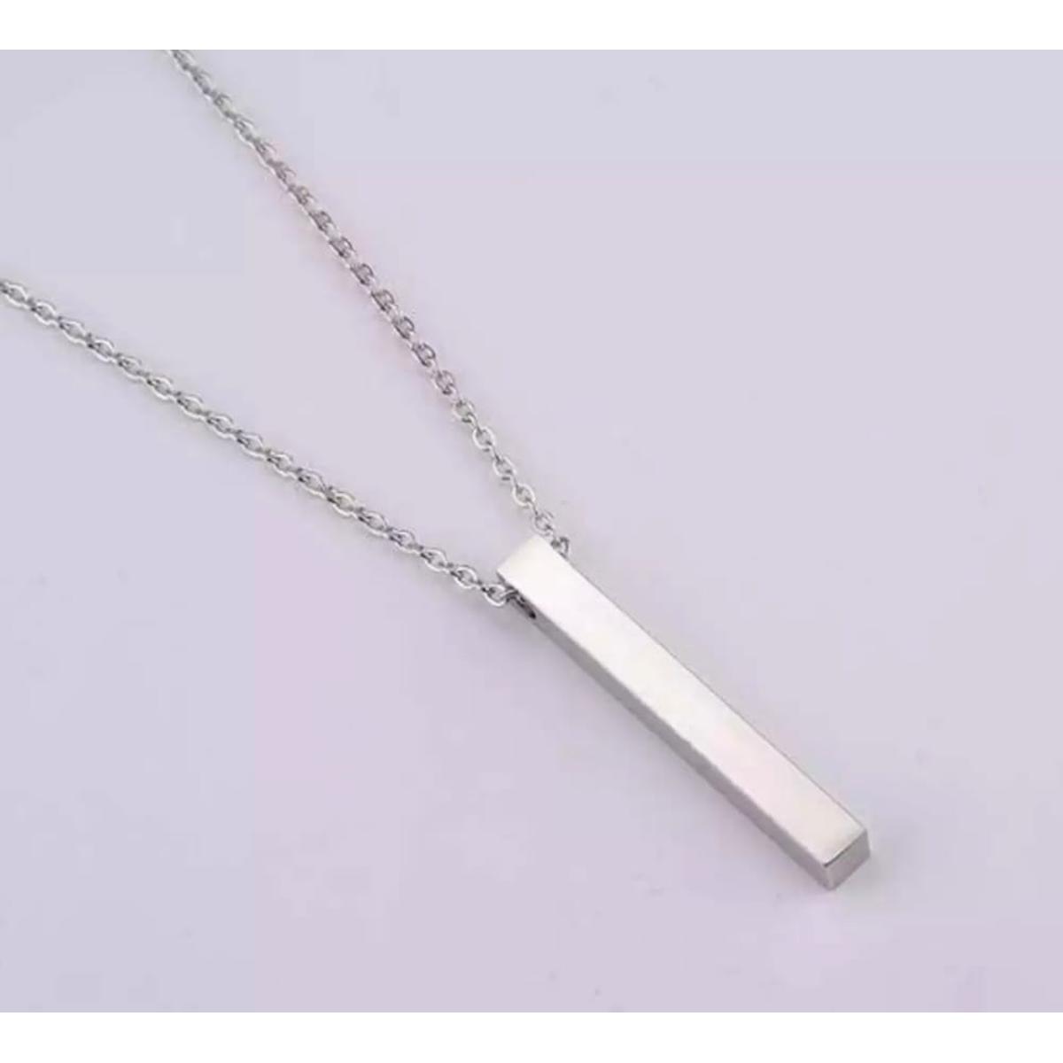 Pure Stainless Steel Vertical Bar Necklace/Locket/Chain for Girls/Women