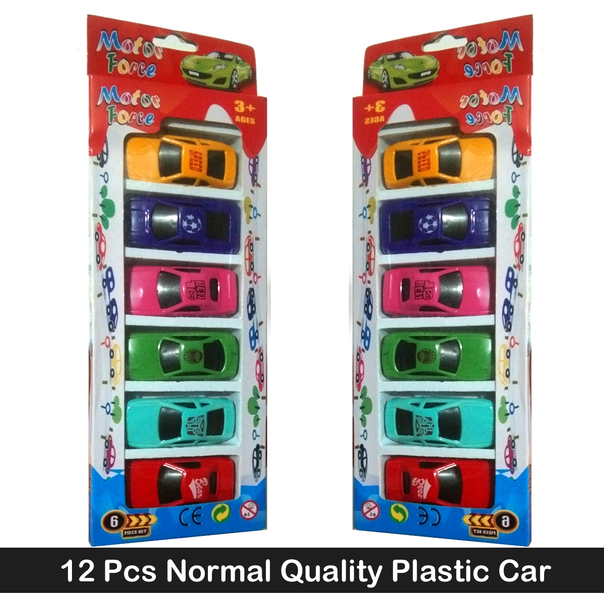 12 Pcs - Classic Racer Dinky Car Toy Set For Kids Boys Girls - Vehicle Cars Toys Set Free Wheel Plastic Mini Diecast Car