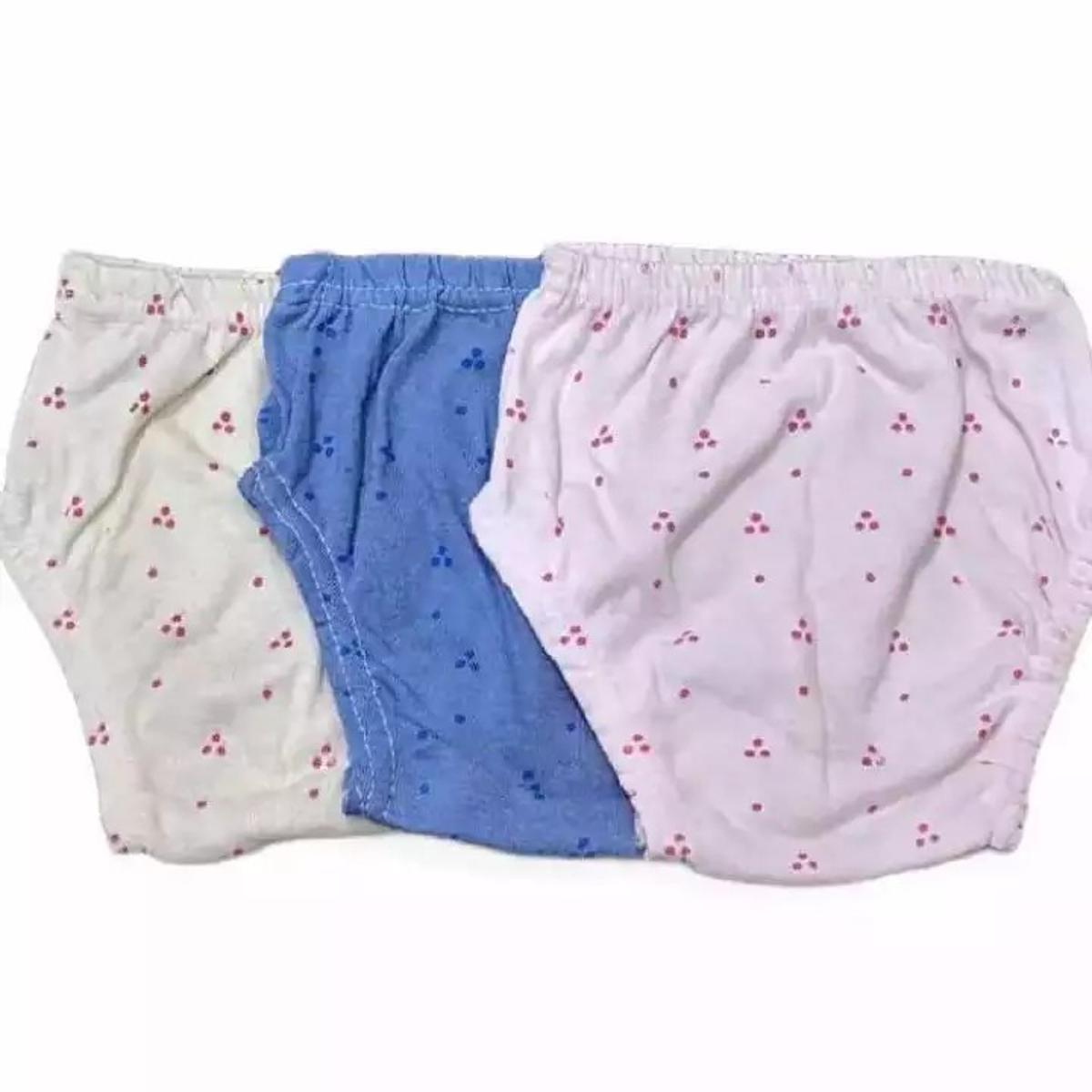 Pack Of 3 Diaper Cover Panties with Elastic Waist & Leg For Boys/Girls - ASSORTED