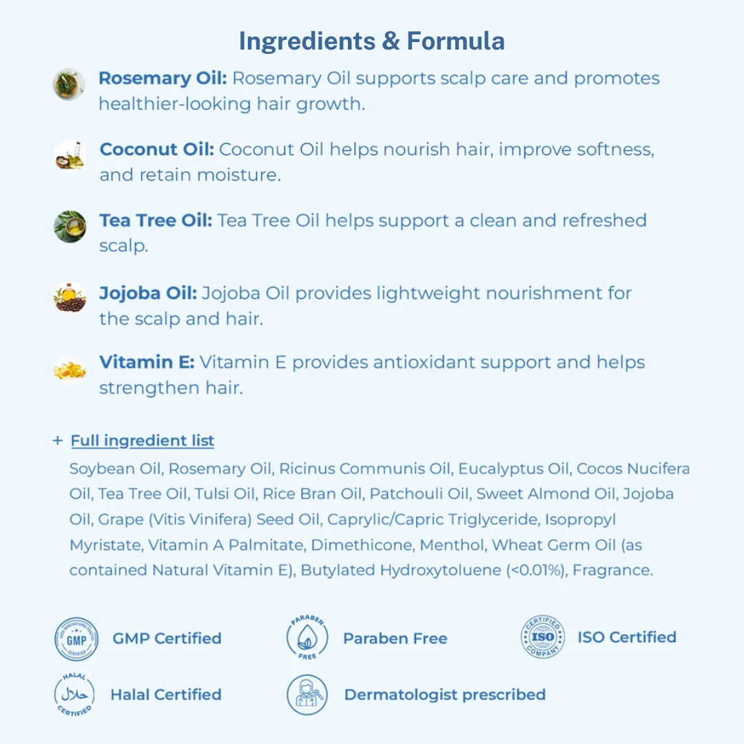 Jenpharm - Anagrow Rosemary Hair Oil for Men And Women 100% Natural And Organic Hair Care - Reduces Hair Fall  Promotes Hair Growth