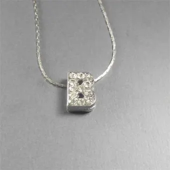 Order Studio Presenting Silver Stainless "B" Alphabet Locket with Chain For Girls