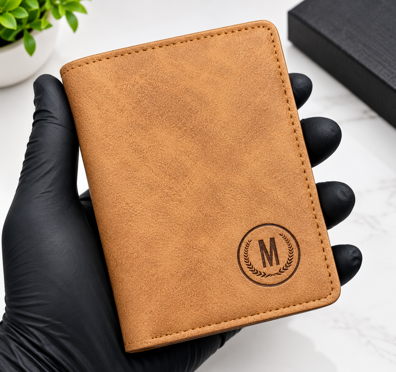 Premium Grain-Textured PU Leather Ultra-Slim Bifold with Quick-Access Card Slots Wallet for Men - Compact Gentleman Purse