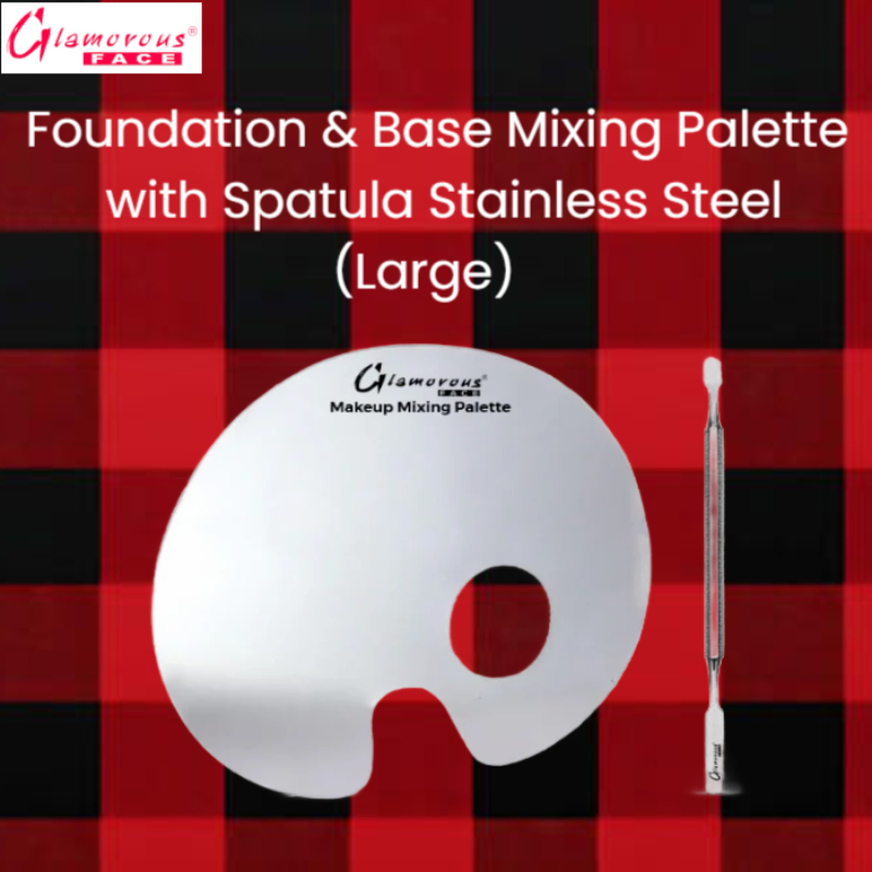 Glamorous Face Foundation & Base Mixing Palette with Spatula Stainless Steel (Large)