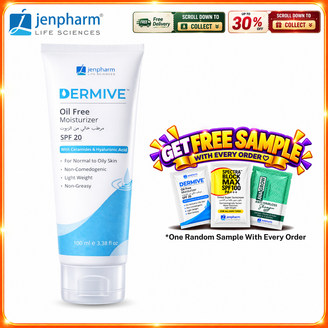 Jenpharm - Dermive Oil Free Moisturizer - 100ml | For Men & Women