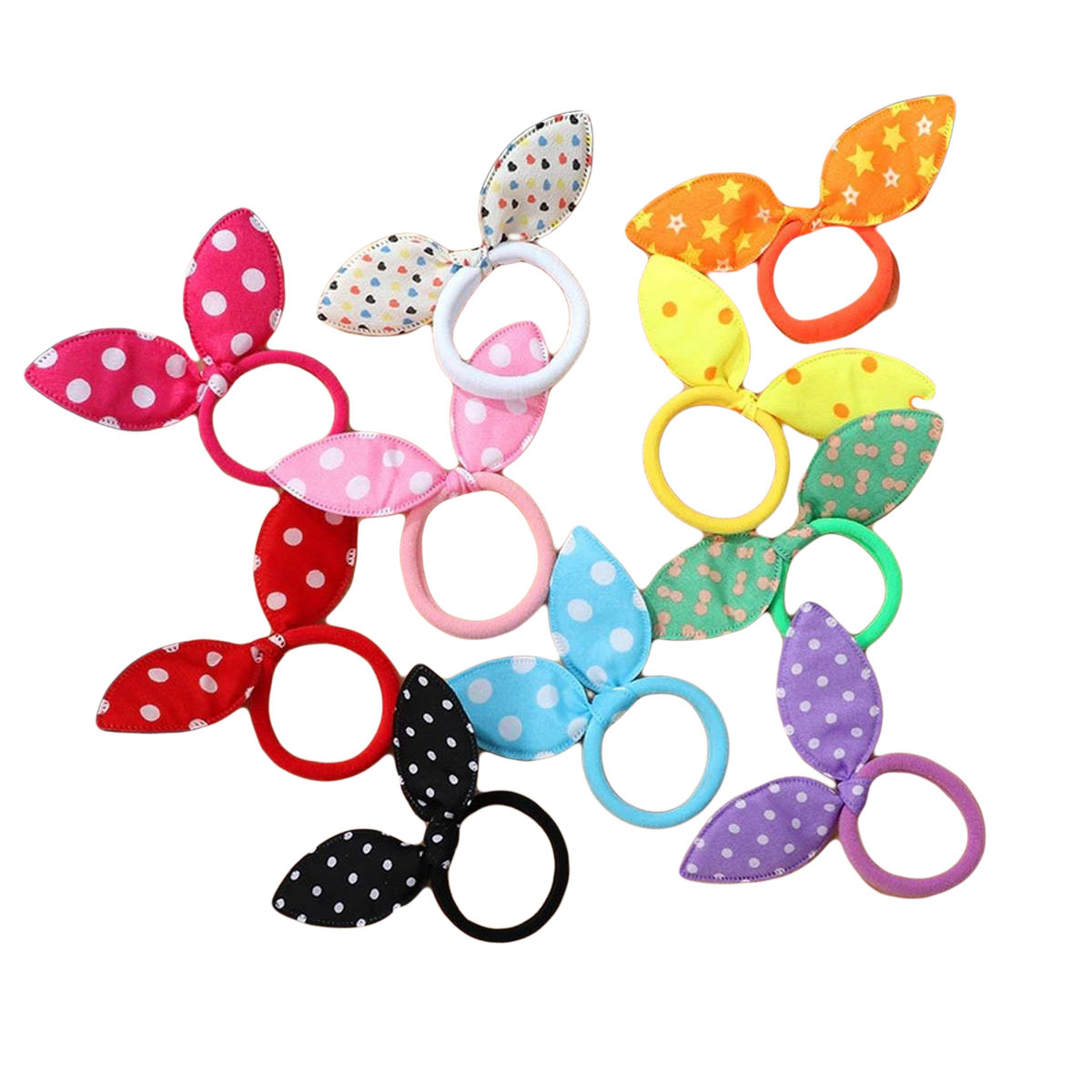 5 Pcs Cute Rabbit Ear Hair Ring Girl Rubber Band Elastic Hair Bands Kids Headwear Korean Children Hair Accessories Ornaments